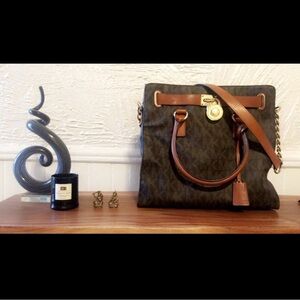 Michael Kors Brown Logo Tote with Tan Accents